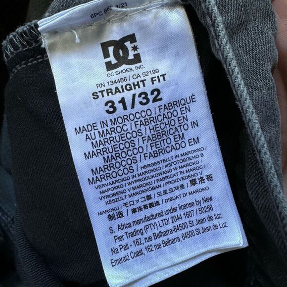 Dc Shoes Men’s Grey Pants Straight Fit Style Size 30x30 Skater Cotton Blend - Picture 6 of 12